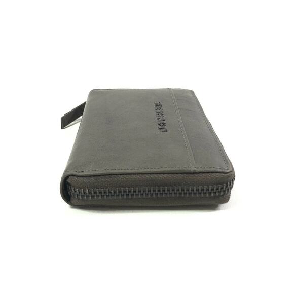 Spikes & Sparrow Gray Leather Avery Accordion Zip Wallet RFID Protected New - Picture 7 of 11